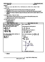 Giáo án Đại số Lớp 9 - Tiết 33 Giải hệ phương trình bằng phương pháp thế - Năm học 2017-2018 - Phạm Quang Huy